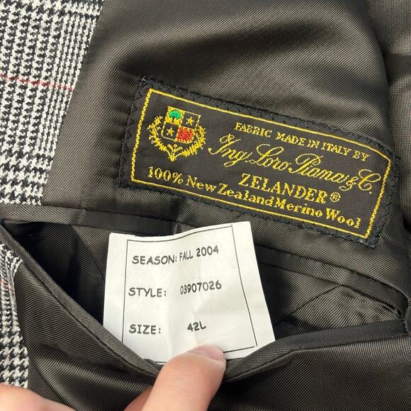 Vintage Y2K Brooks Brothers Glen Plaid Men 42L Single Breasted Wool Italy Blazer - Picture 7 of 13